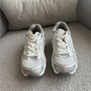 Asics Kids Silver and White Sneakers